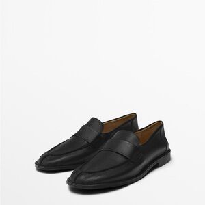 Massimo Dutti Soft penny loafers black 7.5